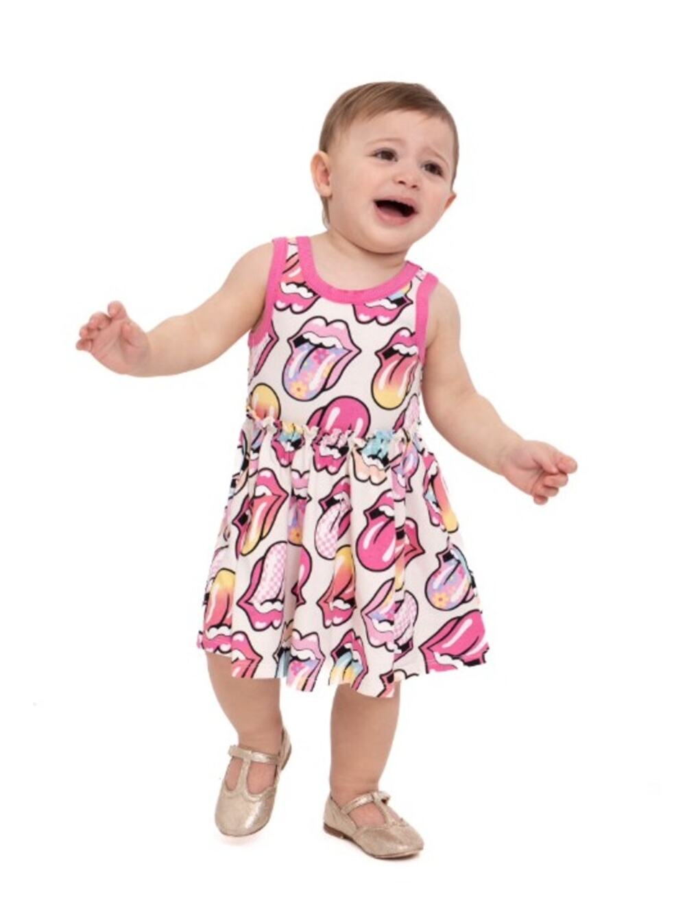 The Rolling Stones Toddler Tongue Logo Summer Dress - Size 2T